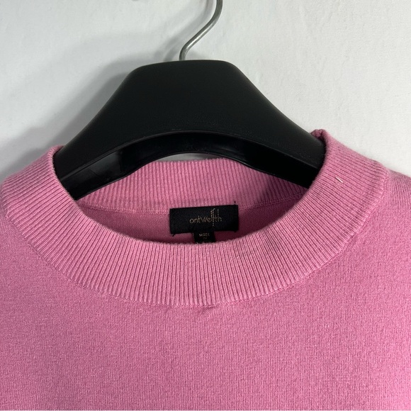 ontwelfth Floral Lace Puff Sleeve Ribbed Knit Short Sleeve Cotton Sweater Sz L - Picture 5 of 15